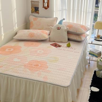 91家纺网 家纺一手货源 找家纺 （总）慕尚  2025新款凉感丝大版乳胶凉席床裙款床席款