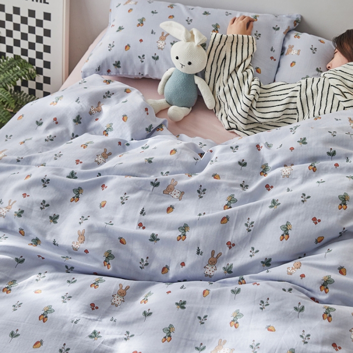 91家纺网 家纺一手货源 找家纺 （总）荣轩家居 2023新款A类全棉双层纱印花四件套