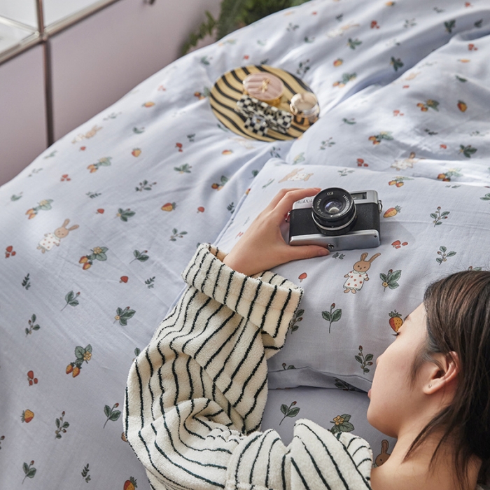 91家纺网 家纺一手货源 找家纺 （总）荣轩家居 2023新款A类全棉双层纱印花四件套