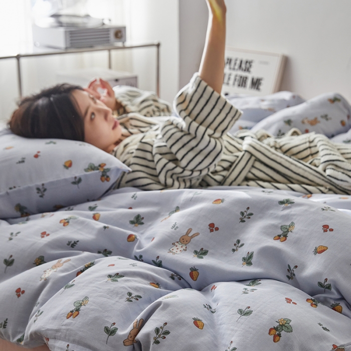 91家纺网 家纺一手货源 找家纺 （总）荣轩家居 2023新款A类全棉双层纱印花四件套