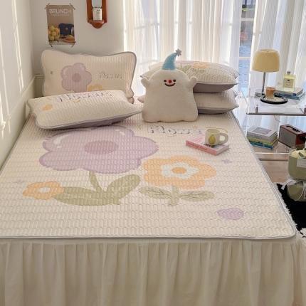 91家纺网 家纺一手货源 找家纺 慕尚  2025新款凉感丝大版乳胶凉席 莎莉