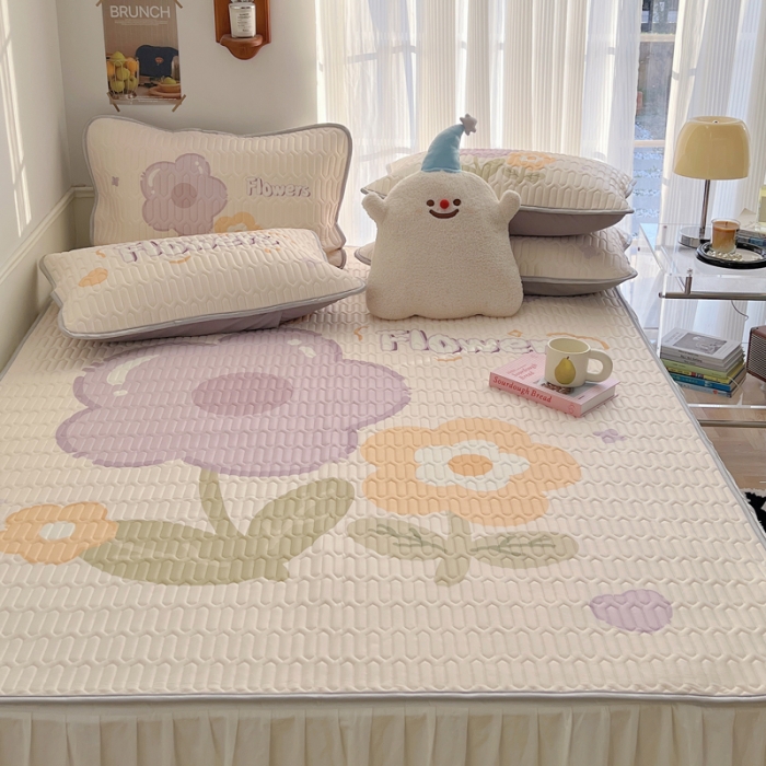 91家纺网 家纺一手货源 找家纺 慕尚  2025新款凉感丝大版乳胶凉席 莎莉