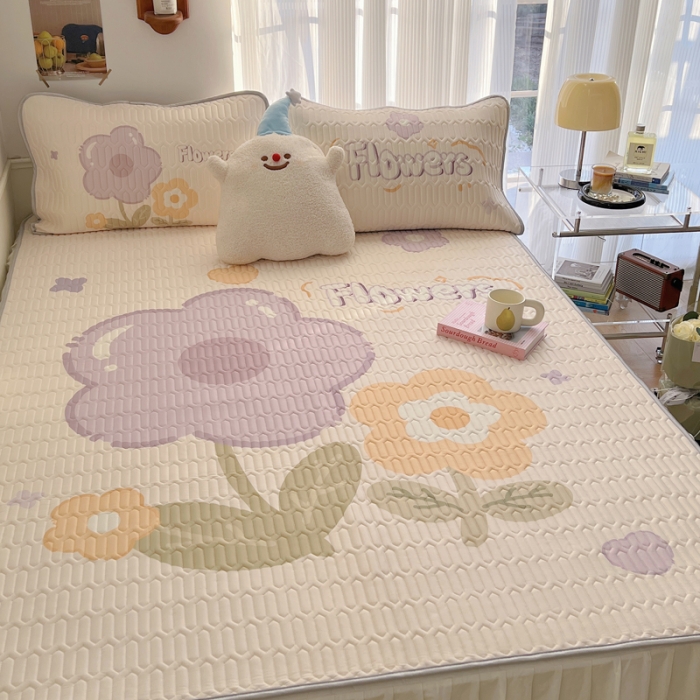 91家纺网 家纺一手货源 找家纺 慕尚  2025新款凉感丝大版乳胶凉席 莎莉