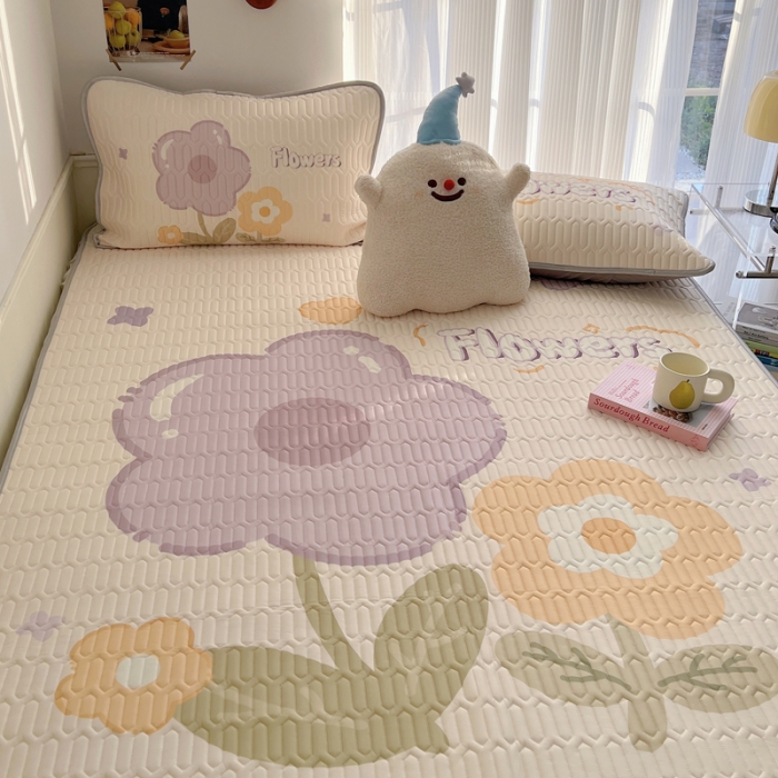 91家纺网 家纺一手货源 找家纺 慕尚  2025新款凉感丝大版乳胶凉席 莎莉