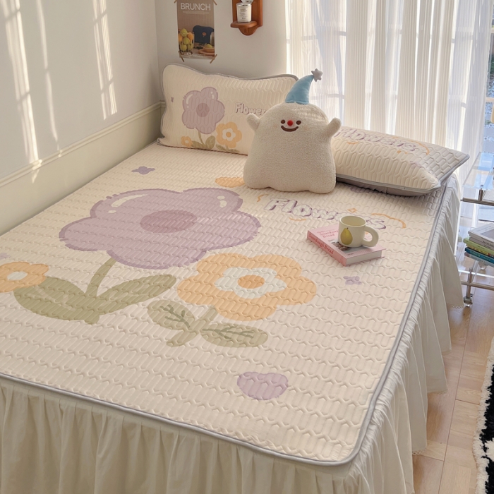 91家纺网 家纺一手货源 找家纺 慕尚  2025新款凉感丝大版乳胶凉席 莎莉