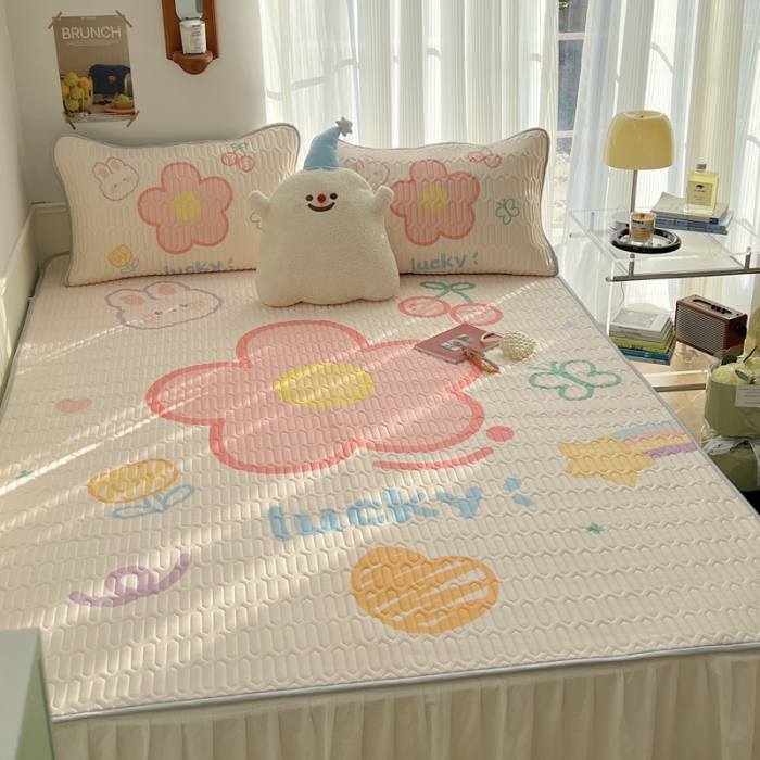 91家纺网 家纺一手货源 找家纺 慕尚  2025新款凉感丝大版乳胶凉席 仙本娜