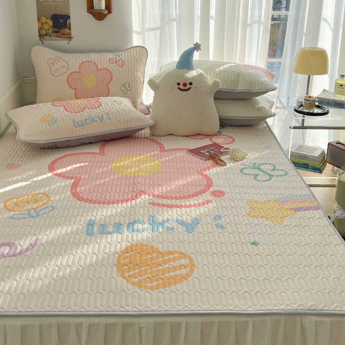 91家纺网 家纺一手货源 找家纺 慕尚  2025新款凉感丝大版乳胶凉席 仙本娜