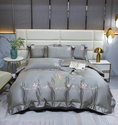 91家纺网 家纺一手货源 找家纺 （总）凯艾玲 2023新款细斜纹磨毛四件套-柏莎