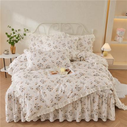 91家纺网 家纺一手货源 找家纺 （总）十个点2024新款初遇系列 全棉床裙小清新四件套