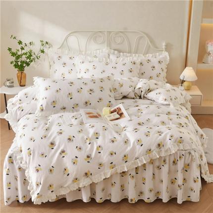 91家纺网 家纺一手货源 找家纺 （总）十个点2024新款初遇系列 全棉床裙小清新四件套