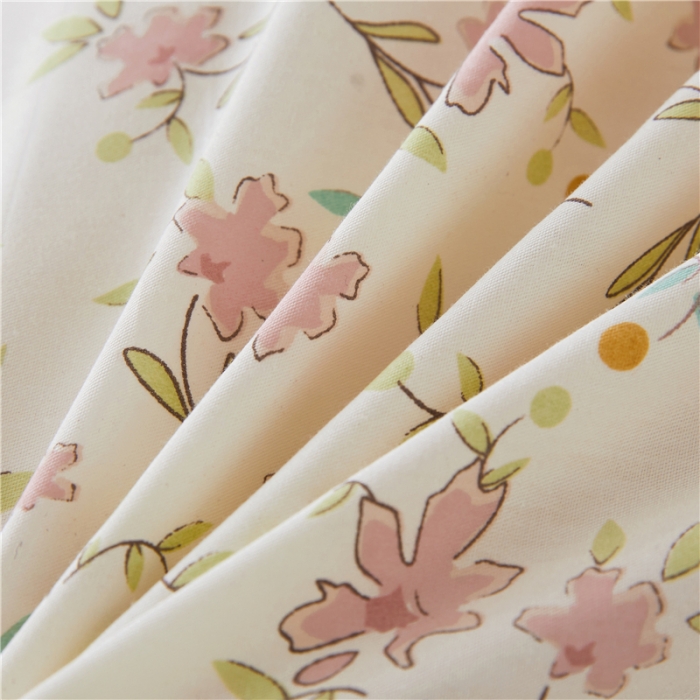 91家纺网 家纺一手货源 找家纺 十个点2024新款初遇系列 全棉床裙小清新四件套 点点星愿