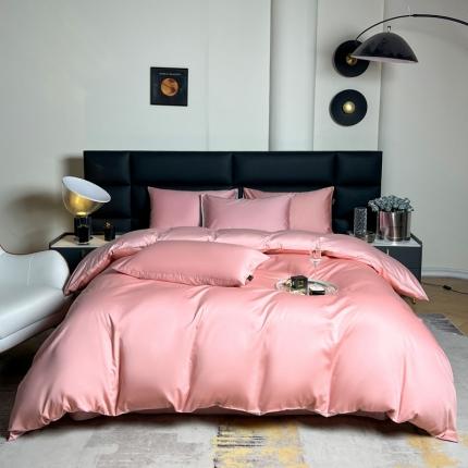 莱阁亿 2023新款高支高密新疆长绒棉四件套 豆沙+藕粉