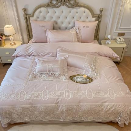 91家纺网 家纺一手货源 找家纺 （总）栩裕纺织 2023新款50支澳棉法式少女风刺绣四件套-蔻依