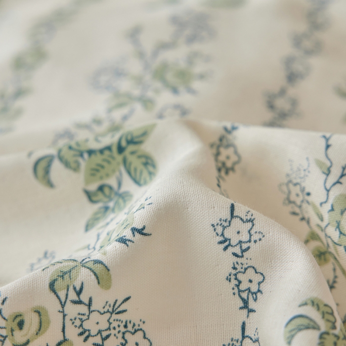 91家纺网 家纺一手货源 找家纺 荣轩家居 2023新款A类全棉双层纱印花四件套茹初