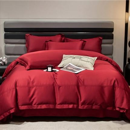 91家纺网 家纺一手货源 找家纺 （总）薏思家纺 2023新款100支纯色长绒棉工艺款-四件套