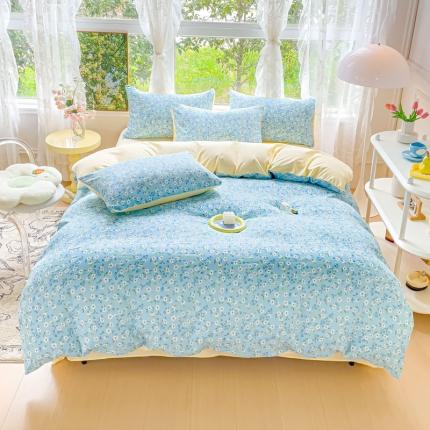 91家纺网 家纺一手货源 找家纺 (总）米瑞娜 2024新款春夏105克双层纱水洗棉麻印花四件套 