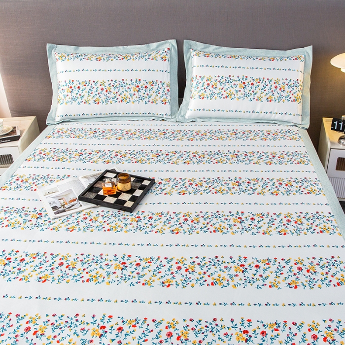 91家纺网 家纺一手货源 找家纺 简宜家居 2023新款冰丝复合席子 黄赤梅