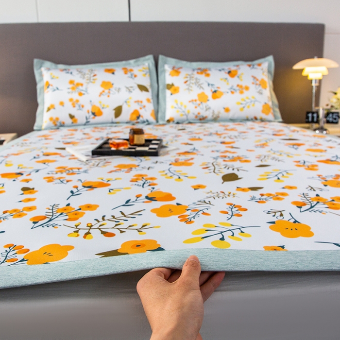 91家纺网 家纺一手货源 找家纺 简宜家居 2023新款冰丝复合席子 恬静