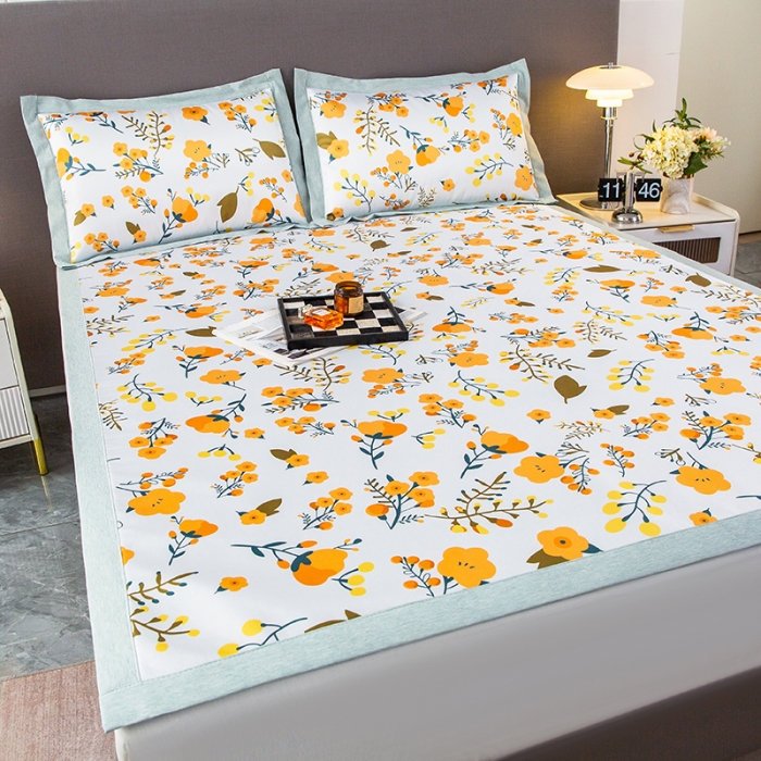 91家纺网 家纺一手货源 找家纺 简宜家居 2023新款冰丝复合席子 恬静