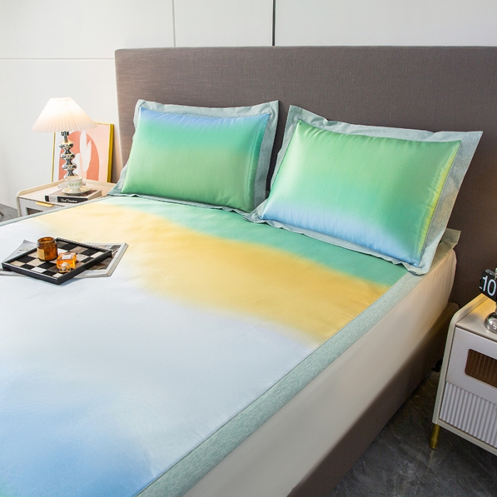 91家纺网 家纺一手货源 找家纺 简宜家居 2023新款冰丝复合席子 炫彩-绿