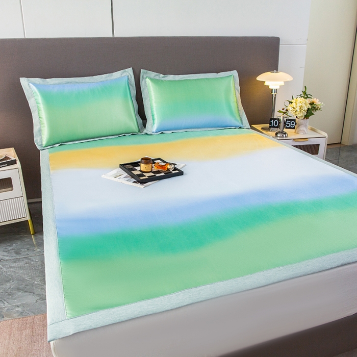 91家纺网 家纺一手货源 找家纺 简宜家居 2023新款冰丝复合席子 炫彩-绿