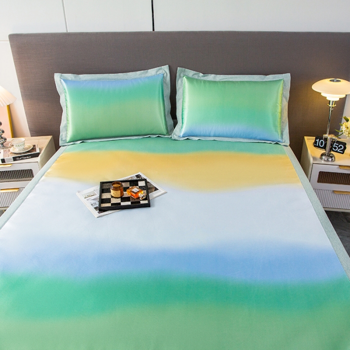 91家纺网 家纺一手货源 找家纺 简宜家居 2023新款冰丝复合席子 炫彩-绿