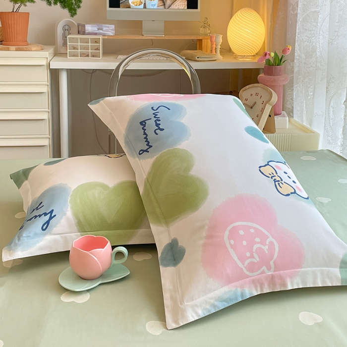 91家纺网 家纺一手货源 找家纺 金鑫汇 2023新花型上市喷气面料全棉四件套心心念念