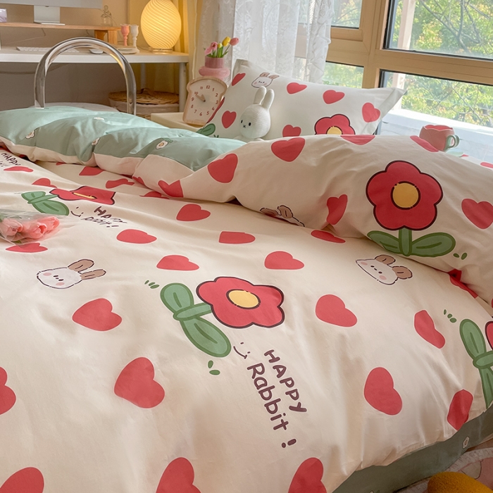 91家纺网 家纺一手货源 找家纺 金鑫汇 2023新花型上市喷气面料全棉四件套初暖