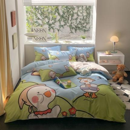 91家纺网 家纺一手货源 找家纺 （总）帅露 2023新款长绒棉数码大版印花居家风四件套