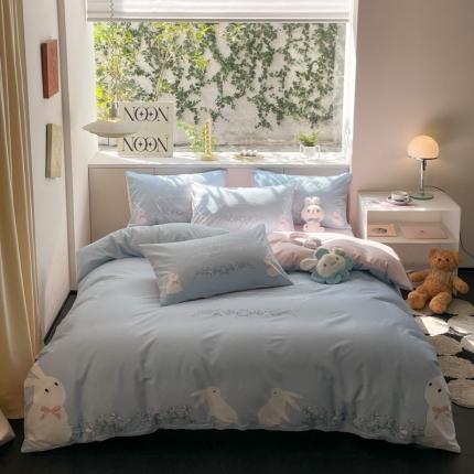 91家纺网 家纺一手货源 找家纺 （总）帅露 2023新款长绒棉数码大版印花居家风四件套