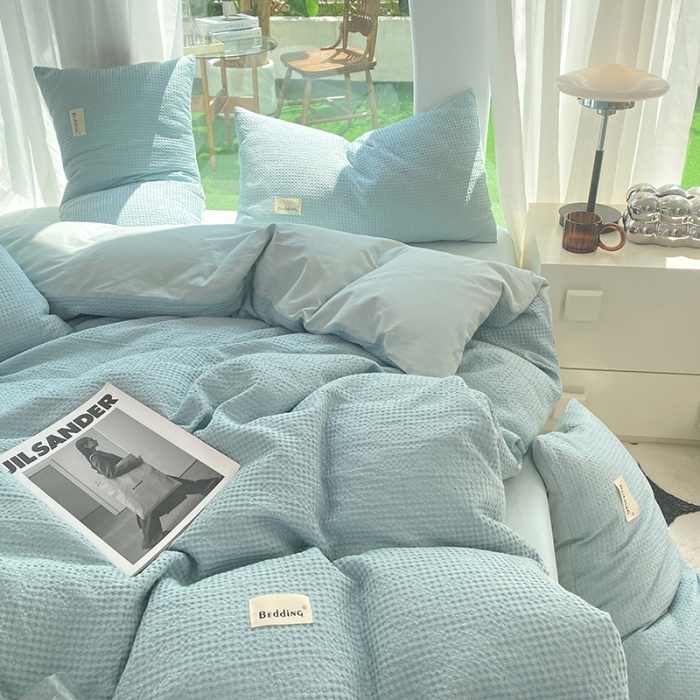 91家纺网 家纺一手货源 找家纺 （总）澳梵家居 2023新品全棉华夫格四件套