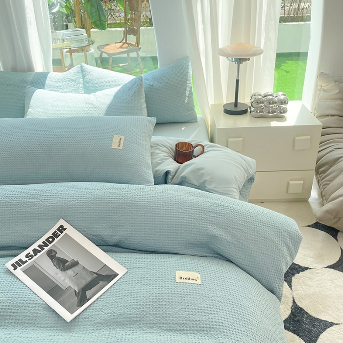 91家纺网 家纺一手货源 找家纺 （总）澳梵家居 2023新品全棉华夫格四件套