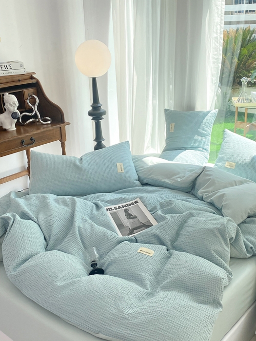 91家纺网 家纺一手货源 找家纺 （总）澳梵家居 2023新品全棉华夫格四件套