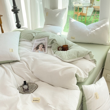 91家纺网 家纺一手货源 找家纺 （总）澳梵家居 2023新品全棉华夫格四件套