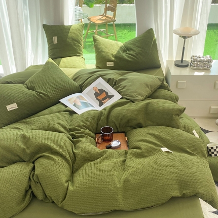 91家纺网 家纺一手货源 找家纺 （总）澳梵家居 2023新品全棉华夫格四件套