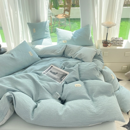 91家纺网 家纺一手货源 找家纺 （总）澳梵家居 2023新品全棉华夫格四件套