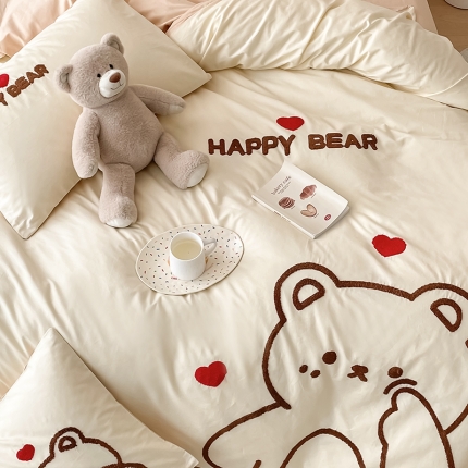 91家纺网 家纺一手货源 找家纺 （总）澳梵家居 2023新款【是修狗呀】系列 全棉大版毛巾绣四件套