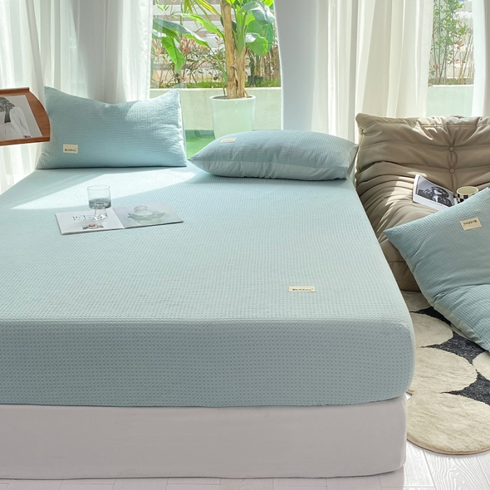 91家纺网 家纺一手货源 找家纺 （总）澳梵家居 2023新品全棉华夫格床笠单品