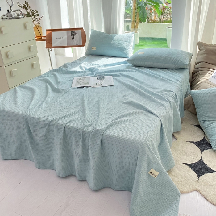 91家纺网 家纺一手货源 找家纺 （总）澳梵家居 2023新品全棉华夫格床单单品