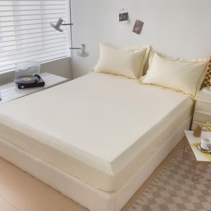 91家纺网 家纺一手货源 找家纺 （总）2025床笠全棉纯色床笠双拼简约床笠三件套可定制