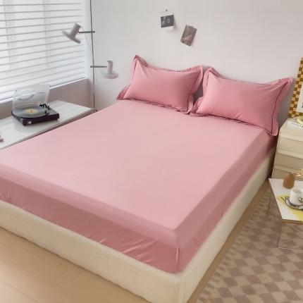 91家纺网 家纺一手货源 找家纺 （总）2025床笠全棉纯色床笠双拼简约床笠三件套可定制