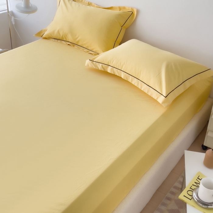 91家纺网 家纺一手货源 找家纺 （总）2025床笠全棉纯色床笠双拼简约床笠三件套可定制