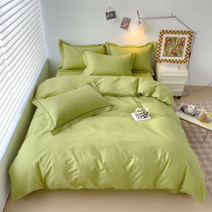 91家纺网 家纺一手货源 找家纺 总2025新款40长绒棉13372全棉纯色酒店宾馆民宿学生三件套单品被套（可定制）