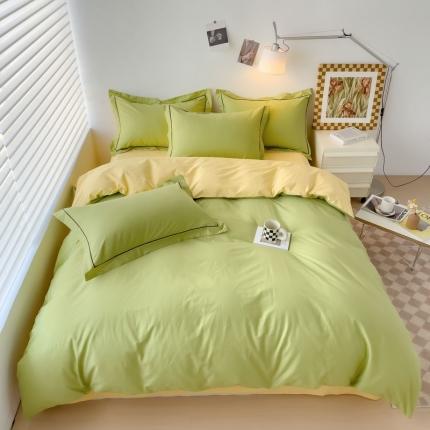 91家纺网 家纺一手货源 找家纺 总2025新款40长绒棉13372全棉纯色酒店宾馆民宿学生三件套单品被套（可定制）