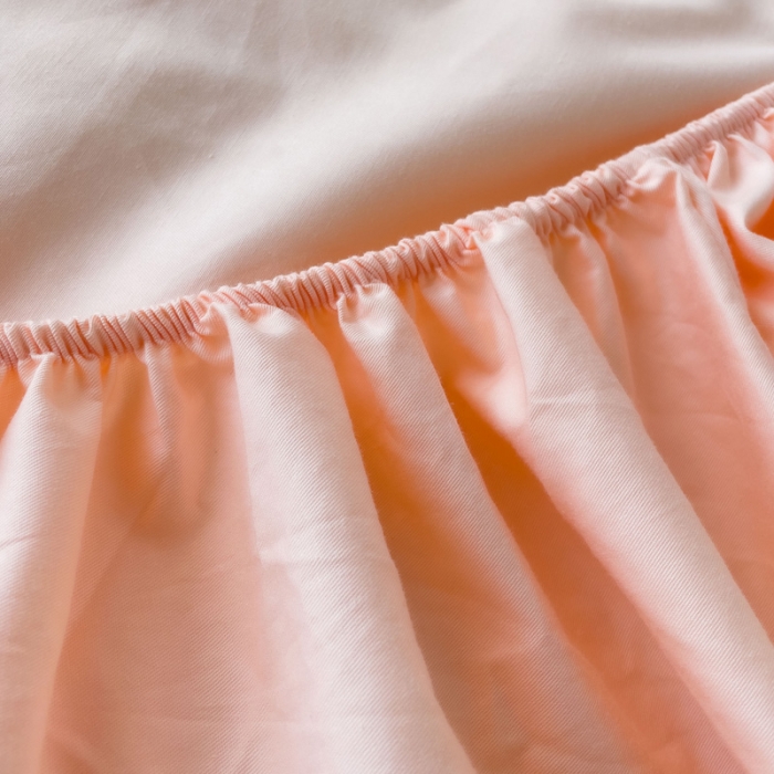 91家纺网 家纺一手货源 找家纺 2025床笠全棉纯色床笠双拼简约床笠三件套蜜桃粉