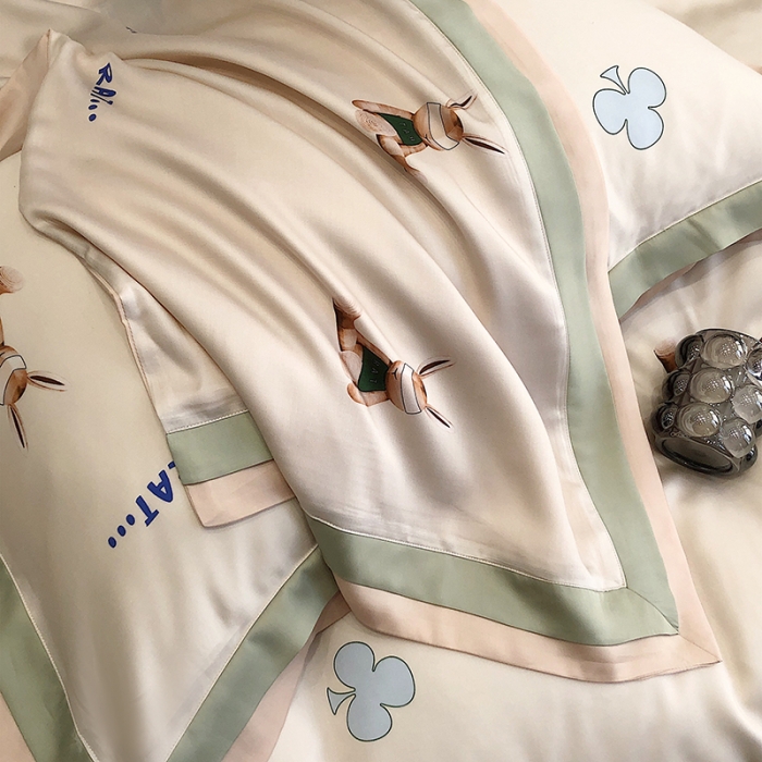 91家纺网 家纺一手货源 找家纺 涞澳 2023新款 天丝印花四件套凯蒂