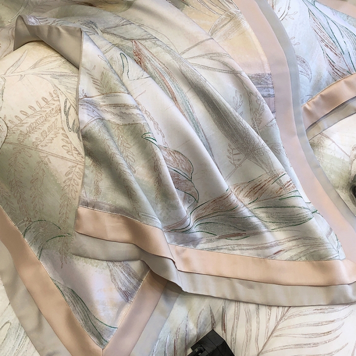 91家纺网 家纺一手货源 找家纺 涞澳 2023新款 天丝印花四件套夜曲-灰