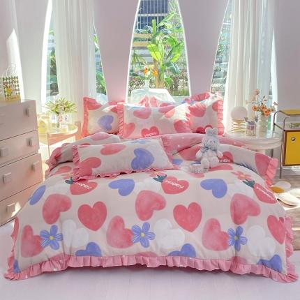 91家纺网 家纺一手货源 找家纺 优逸2025韩版公主风床裙款床单款四件套恋恋情深