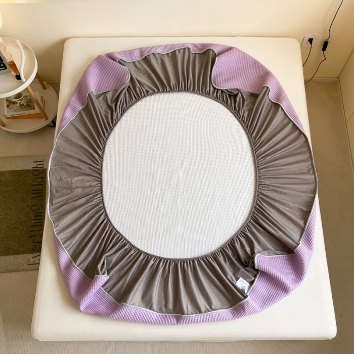 91家纺网 家纺一手货源 找家纺 吉象家纺 2023新款A类华夫格软席凉感席套件 华夫格丁香紫