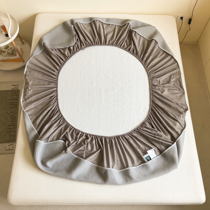 91家纺网 家纺一手货源 找家纺 吉象家纺 2023新款A类华夫格软席凉感席套件 华夫格高级灰